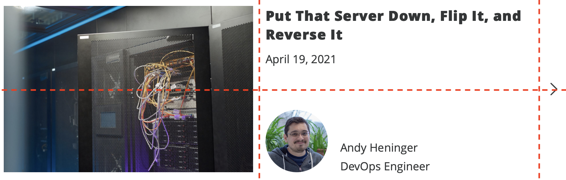Blog post with row and column overlays